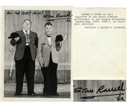 Stan Laurel Signed Laurel & Hardy Photo
